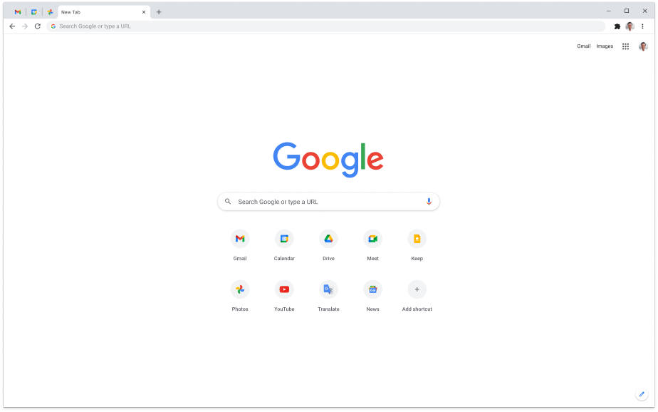 דף הבית של Google.com מוצג במחשב נייד